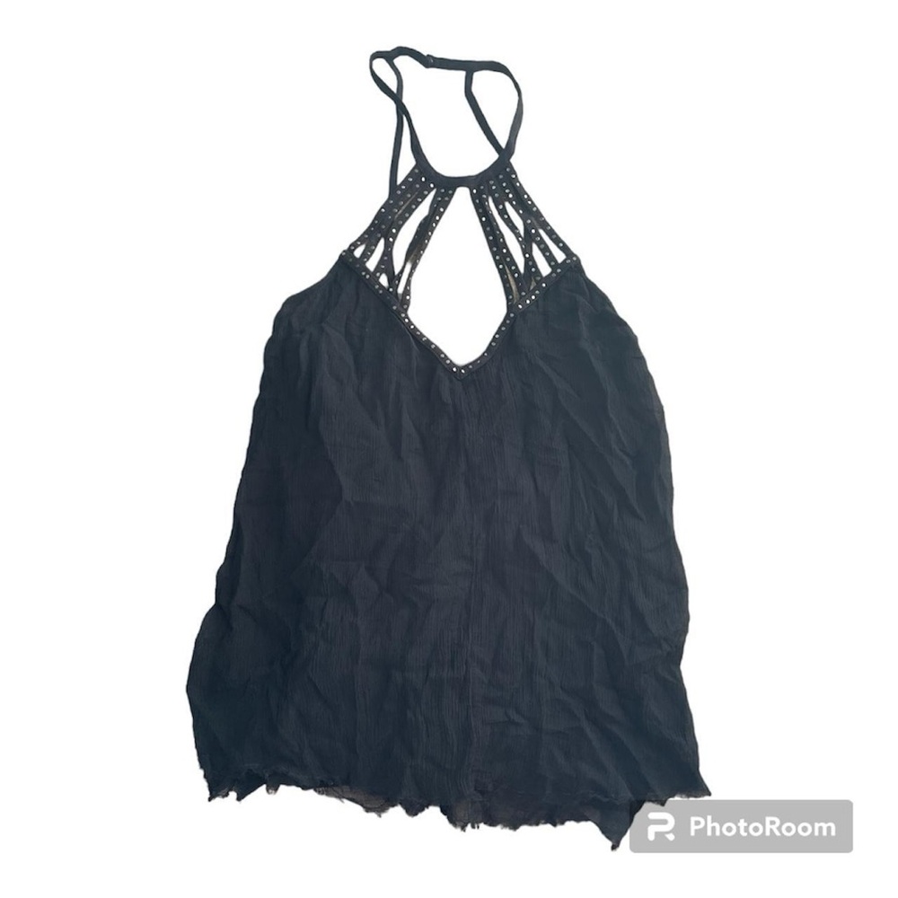 Y2K Pins and Needles black biker grunge black top